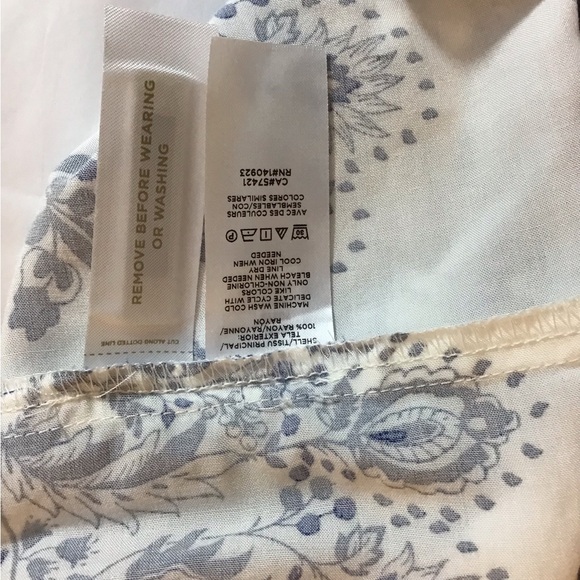 LOFT Blue and White Sundress Sleeveless Scoop Neck - Picture 8 of 8